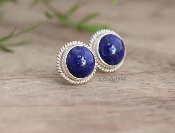 Blue Lapis Stud Earrings For Women Cute Unique Blue Lapis Stud Earrings For Women Cute Unique Silver Online At Astudio1980
