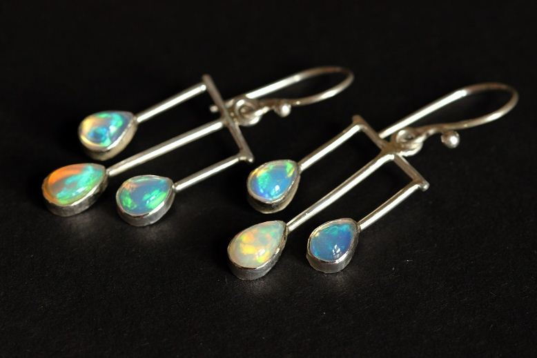 Genuine Opal Earrings Silver Dangler Genuine Opal Earrings Silver Dangler Online At Astudio1980