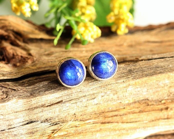 Rainbow Moonstone Earrings Blue Silver Stud Online At Rainbow Moonstone Earrings Blue Stud