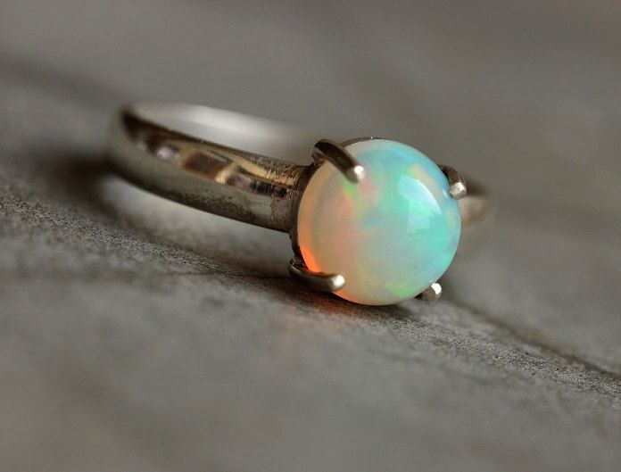 Buy Natural Opal sterling silver ring