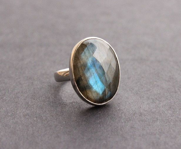 Silver Ring 925 Sterling Silver Size 3-13 US Handmade Jewelry Blue Fire Labradorite Silver Ring Labradorite Silver Ring