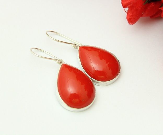 Orange foil earrings handmade resin earrings gift for her coral statement earrings summer earrings Coral dangle earrings drop earrings