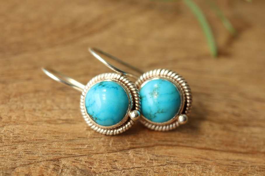 Gemstone Jewelry Turquoise Gemstone Earrings Handmade Jewelry Birthstone Turquoise Earrings Stone Earrings Turquoise Stone Earrings