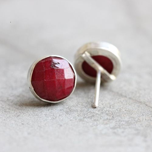 10mm Ruby Stud Earrings Genuine Round Silver Studs Online 10mm Ruby Stud Earrings Genuine Round Silver Studs