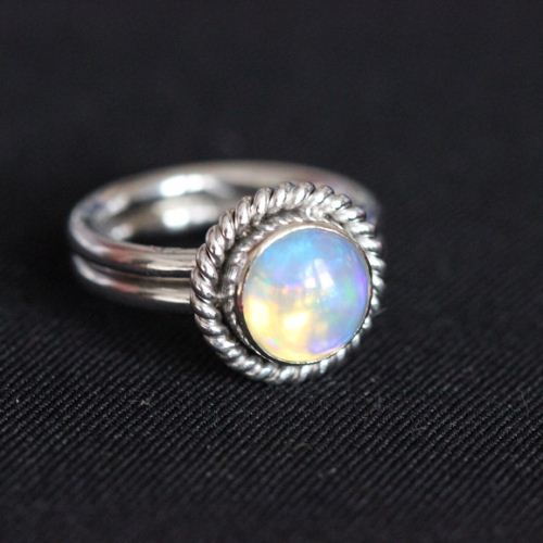 Buy 18K white  Gold  Opal  wedding  ring  Engagement  ring  