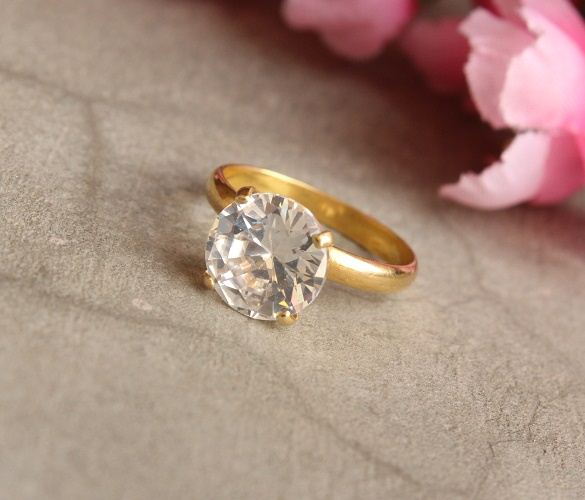 18k Gold Ring White Topaz Wedding Engagement Online 18k Gold Ring White Topaz Wedding Engagement Online At Astudio1980