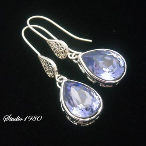 Amethyst Earrings Jewelry Swarovski Crystal Amethyst Earrings Jewelry Swarovski Crystal Birthstone Earring Sterling