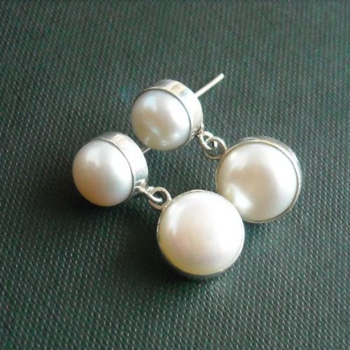 Handmade Pearl Earrings Jewelry Post Sterling Handmade Pearl Earrings Jewelry Post Sterling Silver