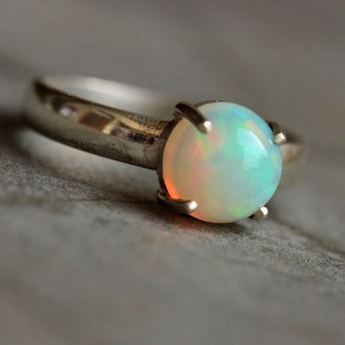 Buy Natural Opal sterling silver ring, Gemstone gift for her Online at ...