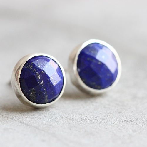 Lapis Lazuli Stud Earrings Silver Lapis Lazuli Stud Earrings Silver