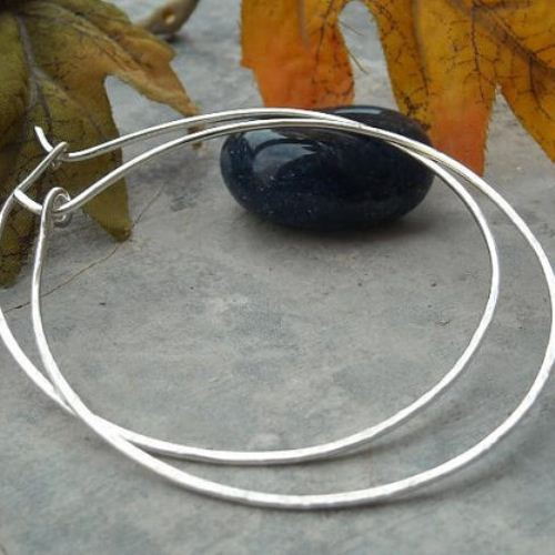 Large Hoop Earrings 45mm Silver Handmade Large Hoop Earrings 45mm Silver Handmade