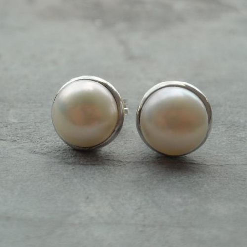 Pearl Stud Earrings 8mm Clic Sterling Silver Pearl Stud Earrings 8mm Clic Sterling Silver Online At Astudio1980