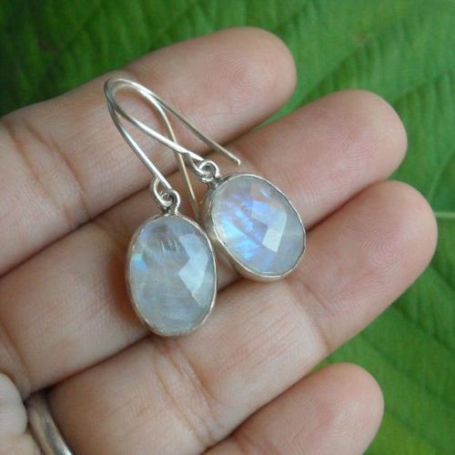 Rainbow Moonstone Earrings Sterling Silver Dangle Rainbow Moonstone Earrings Sterling Silver Dangle