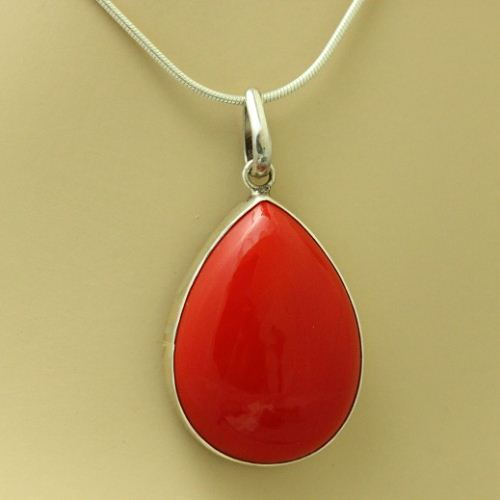Buy Red Coral Pendant Coral silver Jewelry Coral pendant necklace