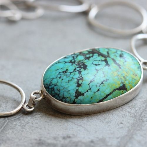 Home â€¢ â€¢ Turquoise bracelet - Sterling silver bracelet - artisan ...