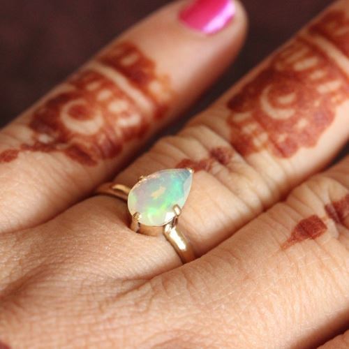 Handmade opal engagement rings
