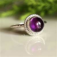 14K white gold amethyst ring - dainty gold ring - engagement 