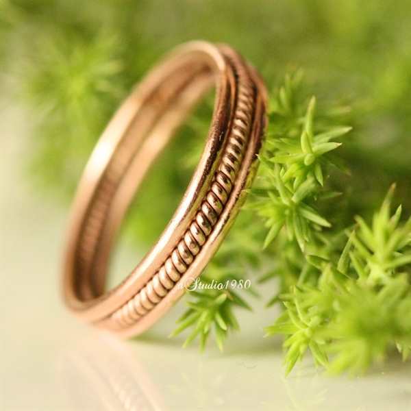  14k Rose gold ring - promise ring - Couple ring set 
