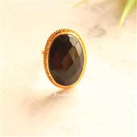 18k Gold Statement ring, black onyx Ring, Artisan handmade ring