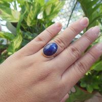 18k gold lapis ring, Anniversary gift for wife, Lapis engagement ring
