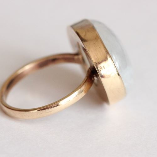 18k gold moonstone ring - Natural Moonstone Ring - Gift for her