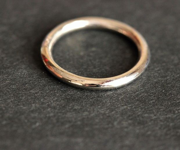 Buy 18k white Gold band ring, Wedding band, Engagement ring online at ...