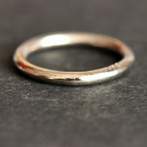 18k white Gold band ring, Wedding band, Engagement ring