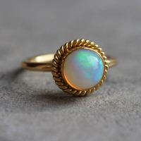 22K Gold Opal Ring, Engagement ring, OOAK handmade Gift for her