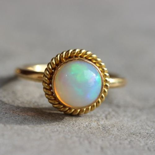 22K Gold Opal Ring, Engagement ring, OOAK handmade Gift for her
