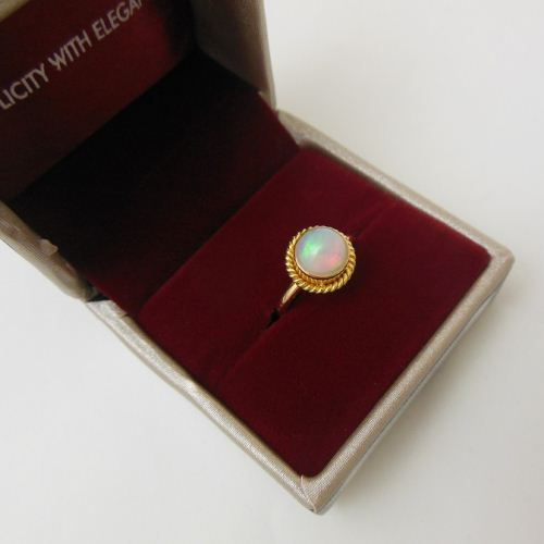 22K Gold Opal Ring, Engagement ring, OOAK handmade Gift for her