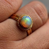 22k Gold Opal ring, Opal ring, Engagement wedding ring 