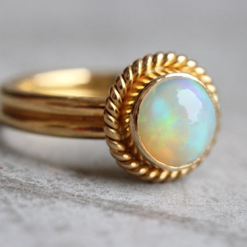 22k Gold Opal ring, Opal ring, Engagement wedding ring 