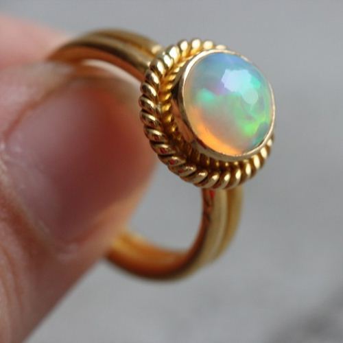 22k Gold Opal ring, Opal ring, Engagement wedding ring 