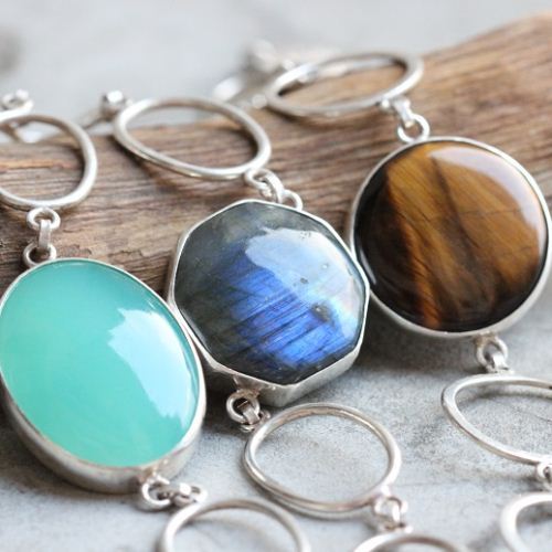 Aqua chalcedony bracelet, Mint green sterling silver bracelet