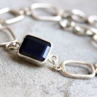 Artisan Sapphire Bracelet, Handmade bracelet, Gemstone silver bracelet