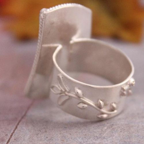 Artisan rings, Handmade jewelry, Turquoise garnet silver ring 