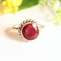 Artisan ruby ring, Handmade July birthstone sterling silver jewelry