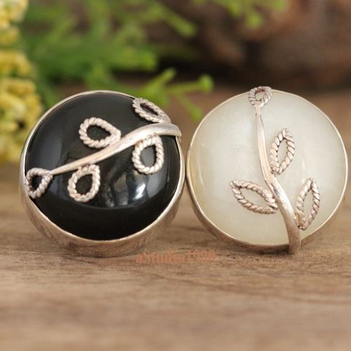 Black obsidian ring, Statement gemstone artisan silver ring