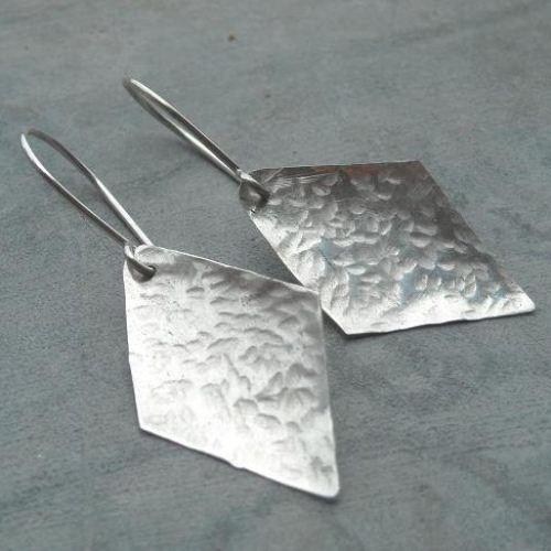 Artisan sterling silver hammered earrings - Unique earrings for women