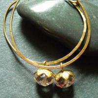 Beautiful hammered 14 k gold fill hoop crystal drop interchangeble earrings