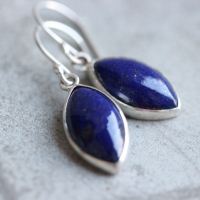 Blue Earring, Lapis lazuli earrings, Lapis silver earrings