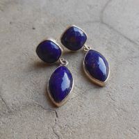 Blue Earring, Lapis lazuli earrings, Lapis silver earrings