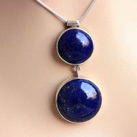 Blue pendant, Lapis lazuli pendant in sterling silver