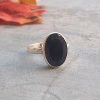 Blue sapphire ring, Sapphire Cabochon ring, Silver sapphire ring