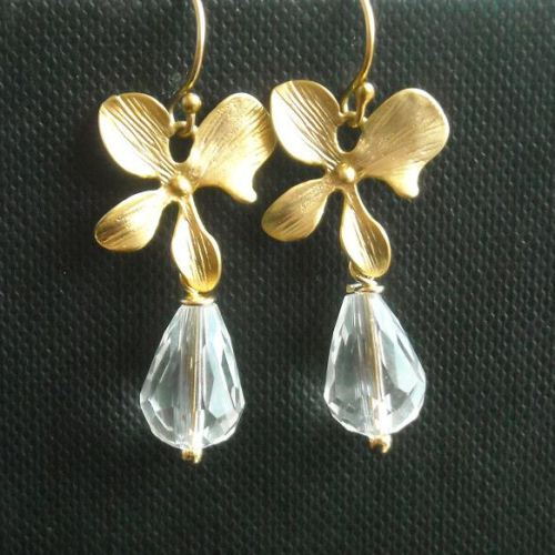 Bridal Jewelry, Bridal gold jewelry, Swarovski crystal Jewelry set, Wedding jewelry, bridesmaids gift