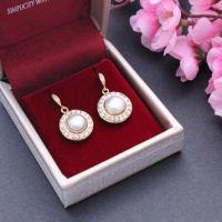 Bridal Pearl earrings, Gold pearl earrings, Artisan earrings