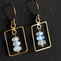 Bridal Rainbow moonstone Earrings, 18K Gold moonstone Earrings