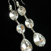 Bridal crystal earrings, Bridal earrings, Bridal jewelry, Wedding earrings , Crystal earrings,sterling silver