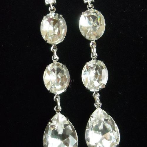 Bridal crystal earrings, Bridal earrings, Bridal jewelry, Wedding earrings , Crystal earrings,sterling silver