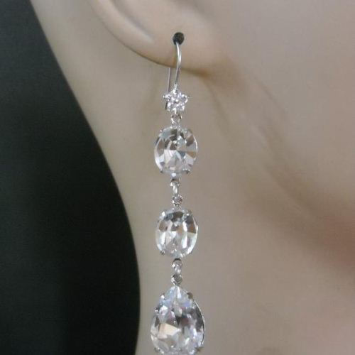 Bridal crystal earrings, Bridal earrings, Bridal jewelry, Wedding earrings , Crystal earrings,sterling silver